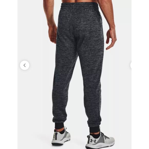 NWT Under Armour Mens Pitch Gray Black Drawstring Fleece Jogger Casual Pants 2XL - Picture 1 of 15